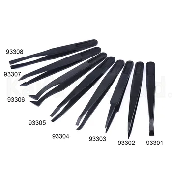 1/8 ADET Siyah anti-statik Plastik Cımbız ısıya Dayanıklı Onarım Aracı Düz Viraj 8 Modelleri Mevcut 93301 ila 93308