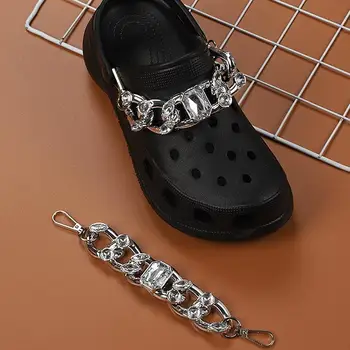 1 Adet Croc Zincirleri Kadın tasarım ayakkabı Takılar Akrilik Rhinestones Croc Takılar Ayakkabı Dekorasyon DIY Ayrılabilir Ayakkabı Aksesuarları