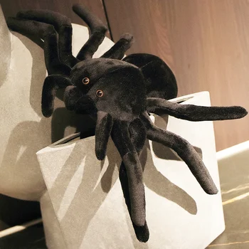 1 adet Kawaii Simülasyon Örümcek peluş oyuncaklar Gerçekçi Örümcek Bebek Yumuşak Doldurulmuş Hayvan Örümcek Yastık Noel Doğum Günü Hediyeleri Çocuklar için