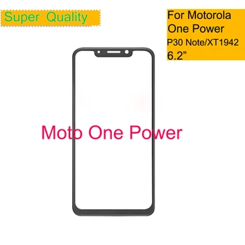 10 adet / grup Motorola Moto Bir Güç XT1942 Dokunmatik Ekran Ön Dış Cam Panel Lens Moto P30 Not LCD Cam OCA
