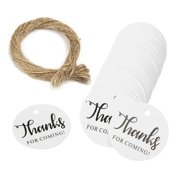 100-300 adet/paket Geldiğiniz için Teşekkür Ederim Kağıt Etiketleri için Delikli Düğün Parti Dekorasyon Hediye Etiketleri Ambalaj askılı etiketler Kırtasiye Etiketi