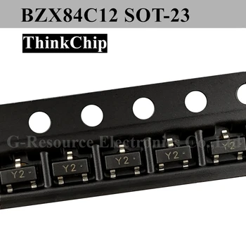 (100 adet) BZX84C12 SOT - 23 BZX84 12V S0T23 SMD Voltaj stabilize diyot (İşaretleme Y2)
