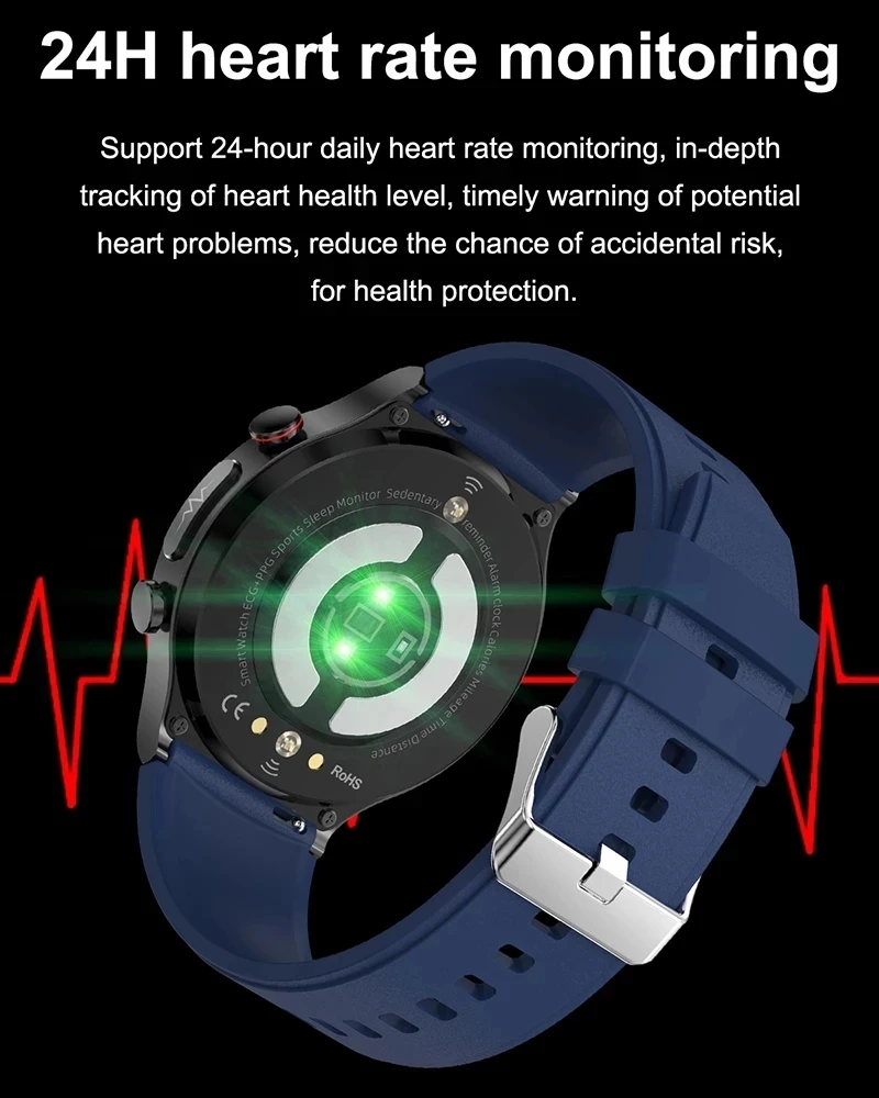 2023 Lazer Tedavisi Üç yüksek akıllı izle erkekler EKG PPG Kalp Hızı Kan Basıncı Sağlık İzci Akıllı izle Huawei Xiaomi için Görüntü 3