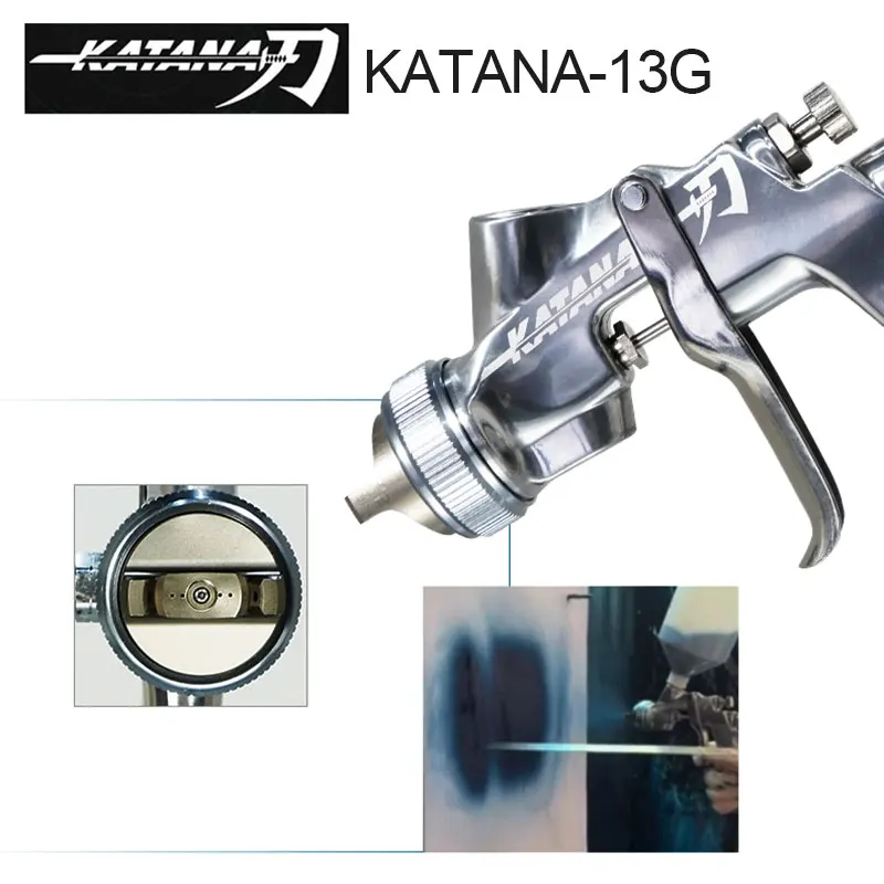 Japonya Orijinal Anest Iwata Boya püskürtme tabancası 1.3 mm Katana Araba Tamir Boyama Tabancası Plastik Bardak Yerçekimi Görüntü 2