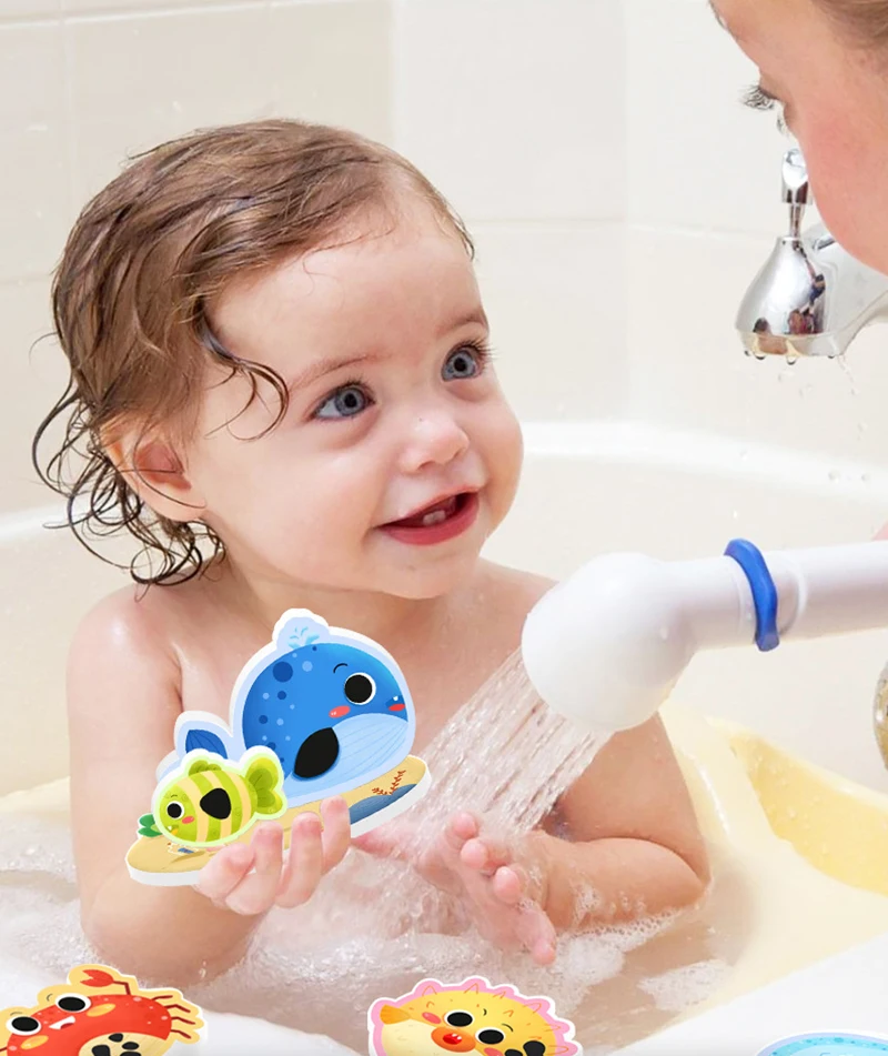 Bebek Banyo Oyuncakları 0 12 Ay 1 Yıl Çocuklar Hayvan Sticker Bulmaca Oyuncaklar Yumuşak EVA Macun Erken Eğitim Duyusal Oyuncak Su Oyuncak Görüntü 3