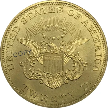 1858 Amerika Birleşik Devletleri 20 Dolar Özgürlük Kafa Çift Kartal altın sikke Pirinç Koleksiyon Kopya Para