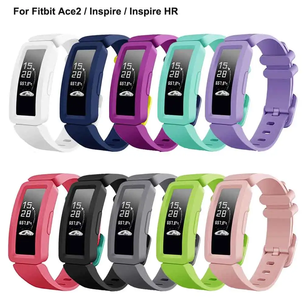 Silikon Spor Band Kayışı Fitbit Ace 2 İçin İzle Bilezik Yedek Watchband Fitbit Inspire 2 / Inspire / Inspire HR / Ace 2 Görüntü 0