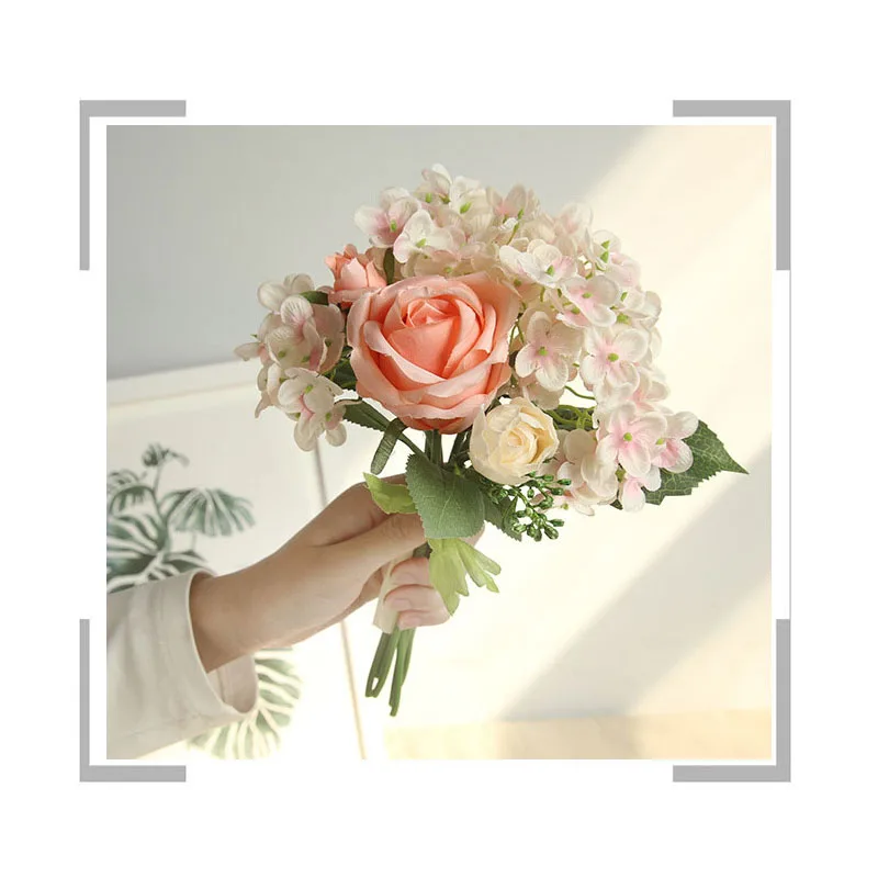 Düğün Gelin Buketi Küçük Çiçekler Gelinlik Aksesuarları Gelin Buketi İpek Güller Yapay Parti Ev Evlilik Dekorasyon Görüntü 2