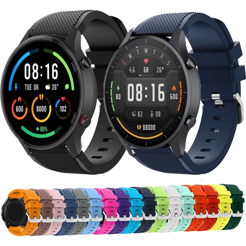 22mm Watchband Silikon Bileklik Xiaomi Mİ İzle Renkli Kayış Bilezik Xiaomi Akıllı Mi İzle Renkli spor baskı correa Görüntü 0
