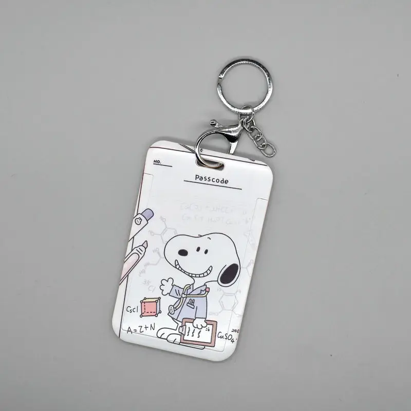Snoopys Kız Asılı Boyun Şeffaf rozet kart tutucu bozuk para cüzdanı Yemek Kartı Kapağı okul çantası Kolye Anahtarlık Doğum Günü Hediyeleri Görüntü 3