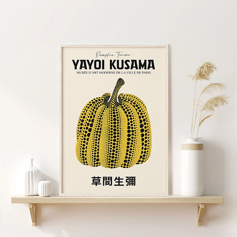 Soyut Yayoi Kusama Kabak Tuval Boyama Japon Sanatçı Posteri Baskılar Duvar Sanatı Resimleri Oturma Odası Ev Dekor Cuadros Görüntü 1