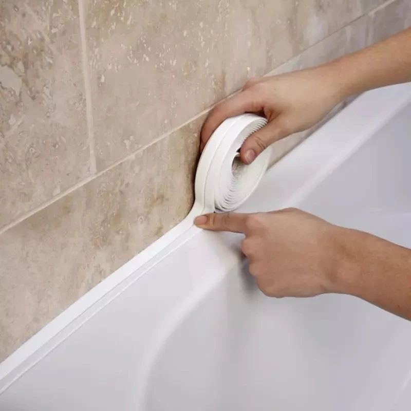 banyo Mutfak Aksesuarları için Duş Banyo Sızdırmazlık Bandı Bant Kalafat Şerit Kendinden Yapışkanlı su geçirmez duvar çıkartması Lavabo Kenar Bandı Görüntü 4