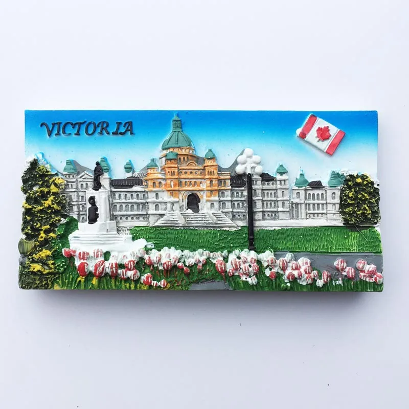 Dünya Seyahat buzdolabı mıknatısı Kanada Ülke Hatıra Buzdolabı Mıknatısları Kanada Ayı Akçaağaç Yaprağı Victoria Şehir 3d Reçine Sevimli Mıknatıslar Görüntü 4