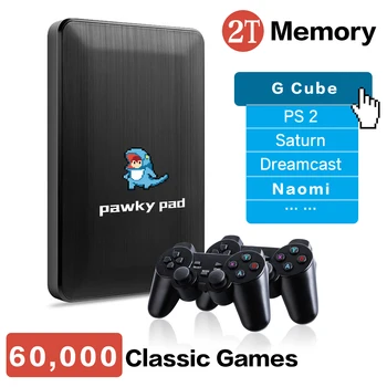 2T HDD Pawky Pad G Küp / Saturn / PS2 / Naomi Retro video oyunu 4K 3D Taşınabilir harici Oyun Konsolu 60000+ Oyunlar Windows PC için