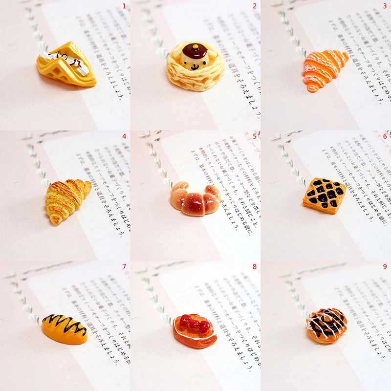 3 Adet / grup Sahte Gıda DIY Minyatür Yapay Kek Kruvasan Ananas Topuz Bisküvi Dekoratif El Sanatları Oyun Bebek Evi Oyuncak Görüntü 4