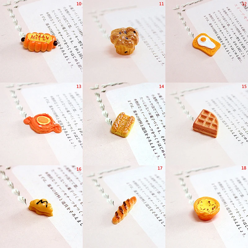 3 Adet / grup Sahte Gıda DIY Minyatür Yapay Kek Kruvasan Ananas Topuz Bisküvi Dekoratif El Sanatları Oyun Bebek Evi Oyuncak Görüntü 5