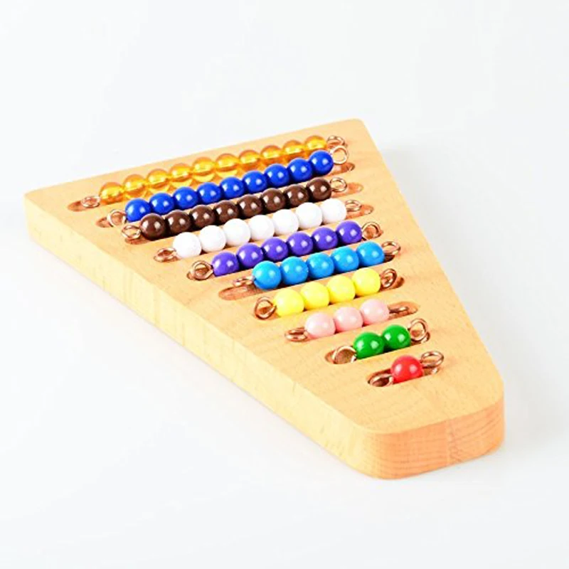 10 adet / takım Montessori Hakiki Boncuk Merdiven Aksesuarları Matematik Manipulatives Anaokulu renkli boncuklar Hediye için Bebek Erken Öğrenme Görüntü 1