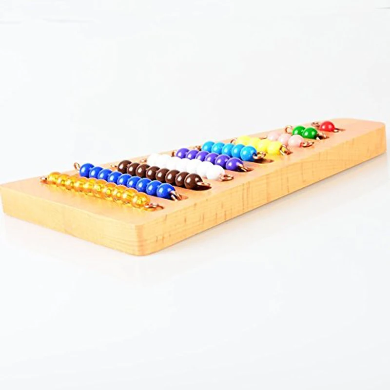 10 adet / takım Montessori Hakiki Boncuk Merdiven Aksesuarları Matematik Manipulatives Anaokulu renkli boncuklar Hediye için Bebek Erken Öğrenme Görüntü 3