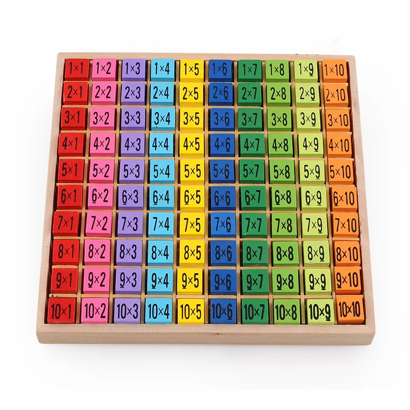 Bebek ahşap Oyuncaklar 99 Çarpım Tablosu Matematik Oyuncak 10*10 Rakam Blokları Bebek öğrenmek Eğitim montessori hediyeler ücretsiz kargo Görüntü 2