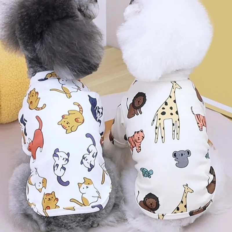 Sevimli Köpek Pijama Kostümleri Yumuşak Rahat Köpek Pijama Yumuşak Köpek Tulum Gömlek Pamuk Ceket Orta Küçük Köpekler Kediler için Görüntü 1