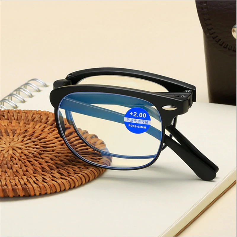 Kat Anti mavi ışık engelleme tırnak okuma gözlüğü kadın erkek kare çerçeve presbiyopik gözlük diyoptriden bilgisayar gözlük + 1.0 1.5 Görüntü 2