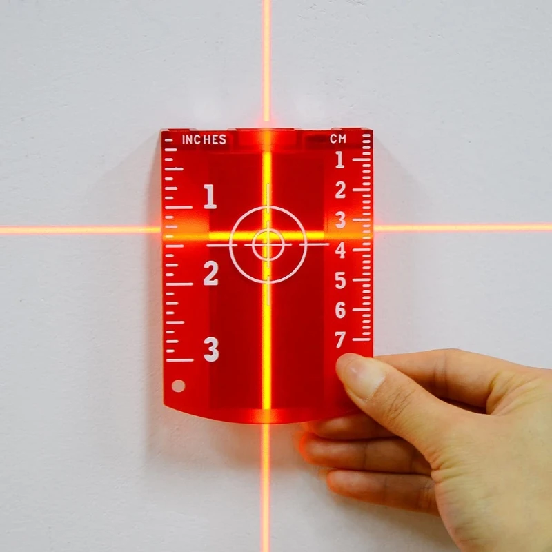 La-ser Hedef Kart Plaka Kırmızı La-ser Seviye Manyetik Zemin hedef plakası Standı ile Mühendislik Plastik Kırmızı / Yeşil Görüntü 2