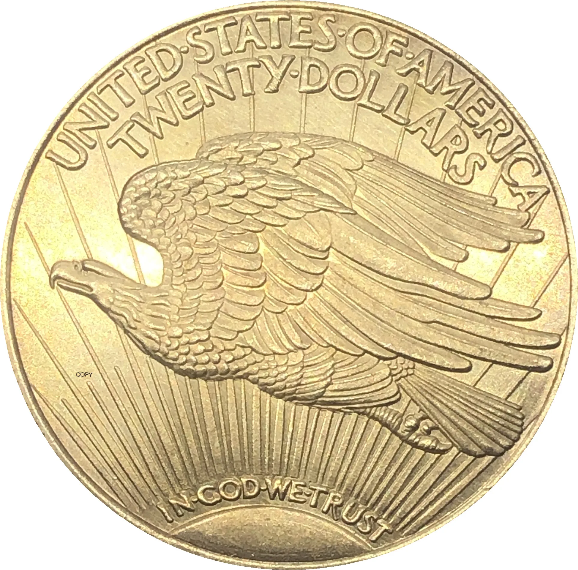 Amerika birleşik Devletleri Liberty 1921 Yirmi 20 Dolar Aziz Gaudens Çift Kartal Sloganı İle Tanrı Biz Güven Altın Kopya Para Görüntü 1