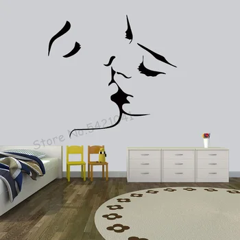 3D Öpücük Duvar Sticker Oturma odası İçin Seksi Romantik Ayna Sticker Duvar Resimleri Çıkartmaları yatak odası dekoru Odası Dekorasyon Salon Dükkanı Dekor