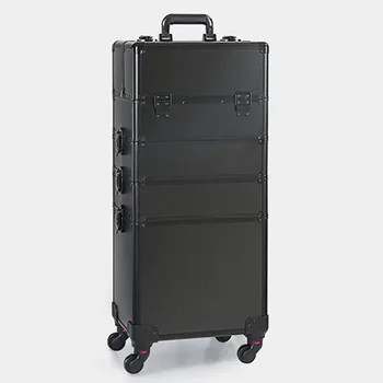 4 marka alüminyum çerçeve profesyonel Bagaj bavul Seyahat Bagaj çantası araç tekerlek arabası çanta makyaj kutusu güzellik durumda katmanları 
