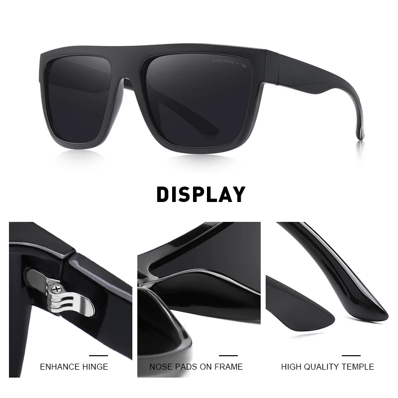MERRYS tasarım Erkekler Polarize Güneş Gözlüğü Erkek Sürüş Kare Shades Klasik güneş gözlüğü Erkekler Için UV400 S3013 Görüntü 1