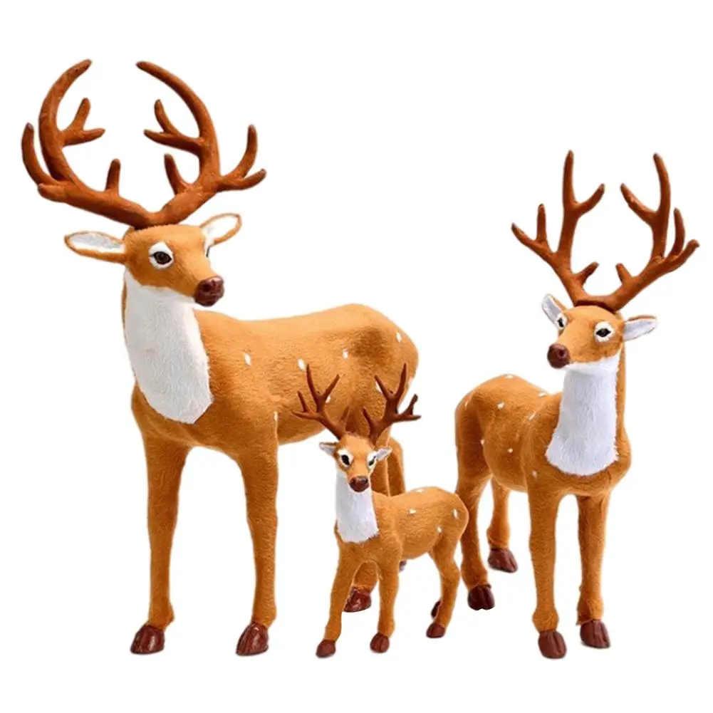 Noel Noel Elk Bebek Peluş Simülasyon Geyik Ren Geyiği Ev İçin Noel Festivali Parti Yeni Yıl Çocuk Hediyeler Sahne Süsler Görüntü 0