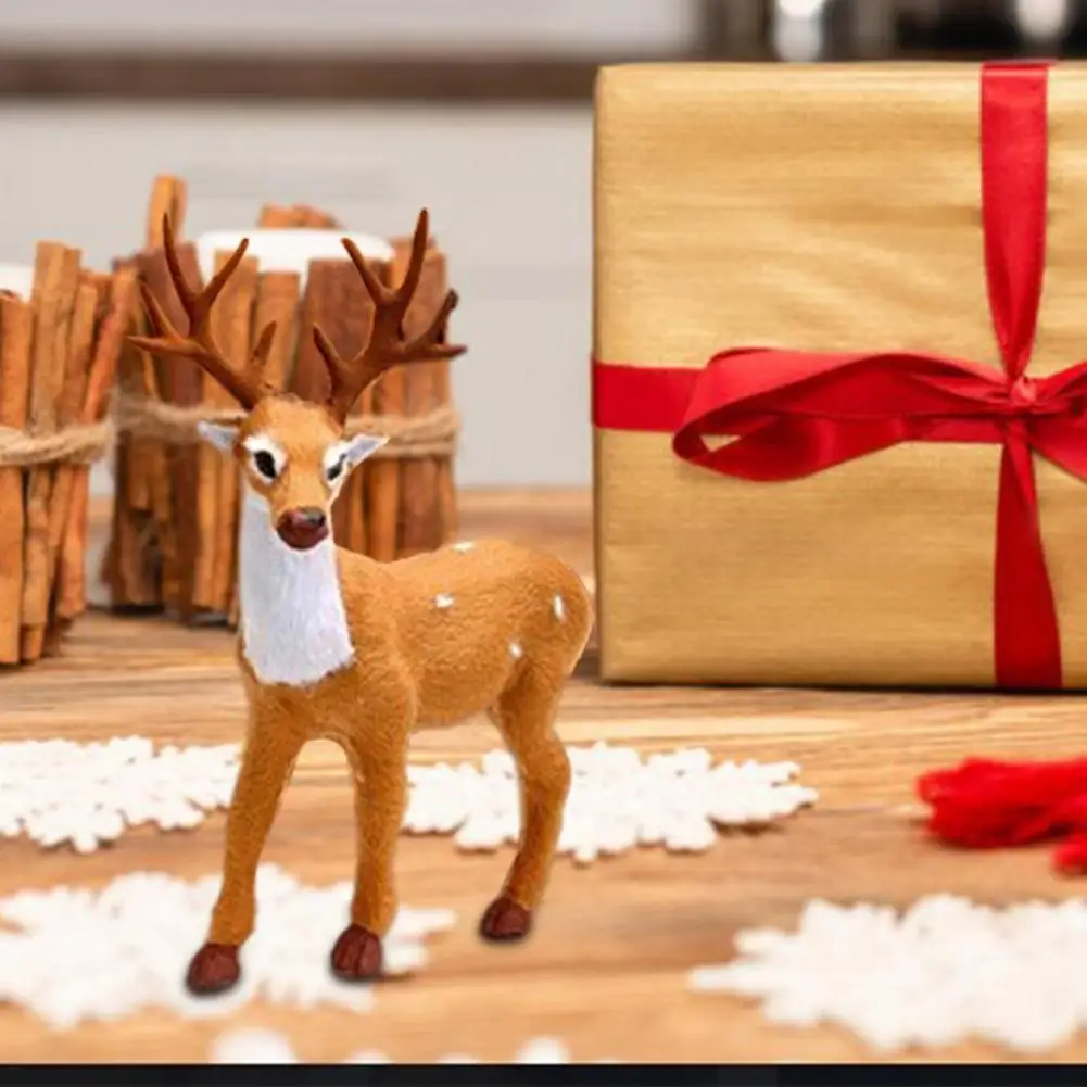 Noel Noel Elk Bebek Peluş Simülasyon Geyik Ren Geyiği Ev İçin Noel Festivali Parti Yeni Yıl Çocuk Hediyeler Sahne Süsler Görüntü 4