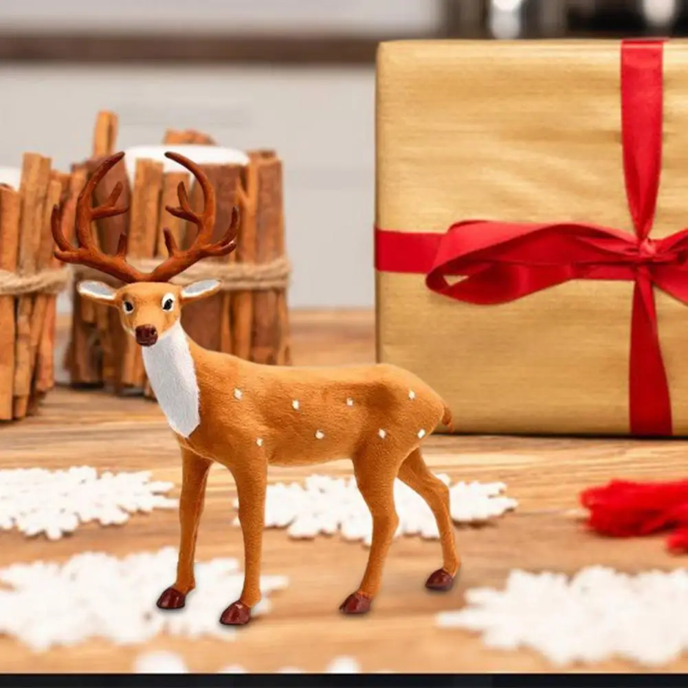 Noel Noel Elk Bebek Peluş Simülasyon Geyik Ren Geyiği Ev İçin Noel Festivali Parti Yeni Yıl Çocuk Hediyeler Sahne Süsler Görüntü 5