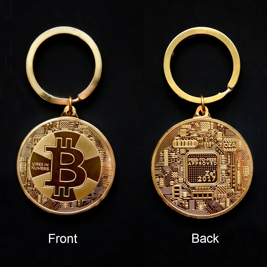 Altın Gümüş Alaşım Bitcoin BTC Anahtarlık Anahtarlık Kadın Erkek Araba Çanta Takı Dekorasyon Koleksiyon Sikke Sanat Hediye YENİ Görüntü 1