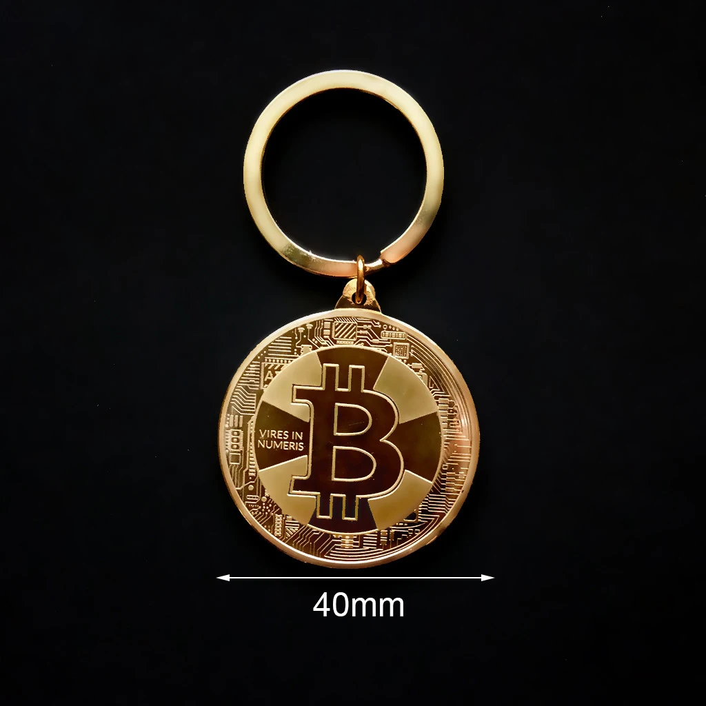Altın Gümüş Alaşım Bitcoin BTC Anahtarlık Anahtarlık Kadın Erkek Araba Çanta Takı Dekorasyon Koleksiyon Sikke Sanat Hediye YENİ Görüntü 3