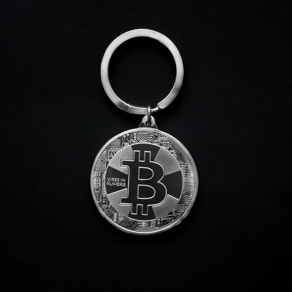 Altın Gümüş Alaşım Bitcoin BTC Anahtarlık Anahtarlık Kadın Erkek Araba Çanta Takı Dekorasyon Koleksiyon Sikke Sanat Hediye YENİ Görüntü 5