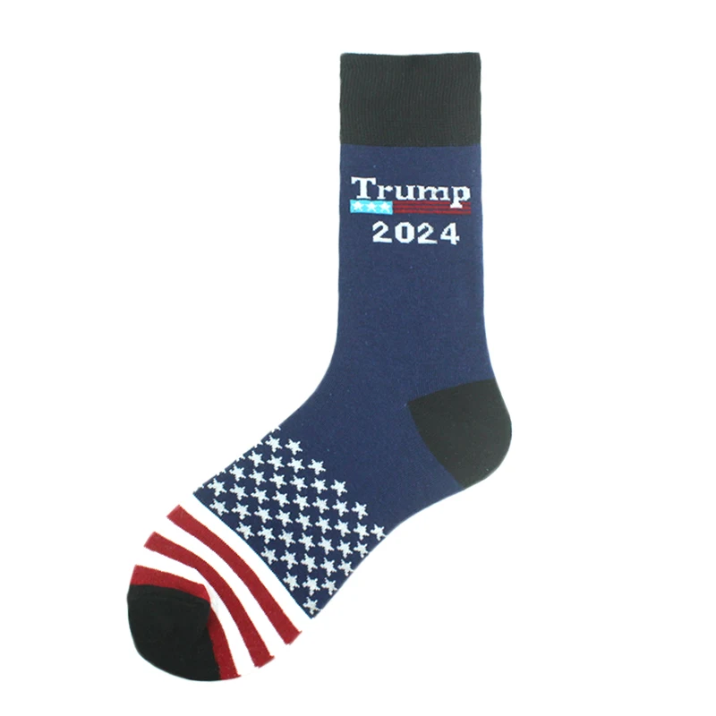 Erkekler Başkan Donald Trump Çorap Gidelim Brandon Yenilik Pamuk Erkekler Meias Ekip Sıcak Hip Hop Sokken Amerikan ABD Bayrağı Jakarlı Görüntü 1