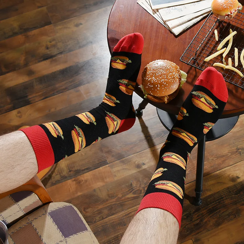 1 Çift Mutlu Komik erkek Çorapları Yüksek Kaliteli Penye Pamuk Uzun Renkli Elbise Çorap Yenilik Tüp Kaykay Düğün Çorap Serin Görüntü 4