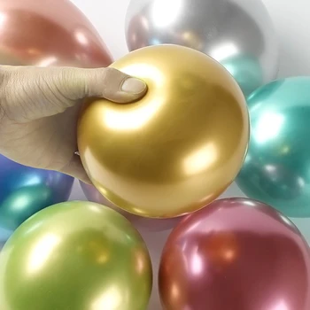 50/30 Adet Krom Lateks Metal Balonlar 10/5 inç Doğum Günü Balonları Bebek Duş Doğum Günü Düğün Süslemeleri