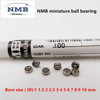 50 adet NMB Minebea yüksek hızlı rulman Delik boyutu (ID) 1 1.5 2 2.5 3 4 5 6 7 8 9 10 mm ABEC-5 minyatür sabit Bilyalı rulmanlar