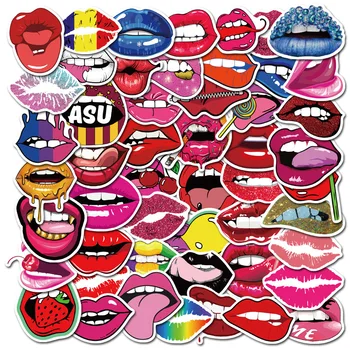 50 ADET Sıcak Seksi Dudaklar Karikatür Sticker Sevimli süslü çıkartmalar Dizüstü Telefon Bavul Gitar Buzdolabı Araba süslü çıkartmalar F4