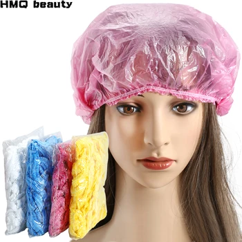 50 adet Tek Kullanımlık Plastik Steril Şapka Aşılama Kirpik Makyajı Duş Saç Kapaklar SPA Kuaför Banyo Malzemeleri