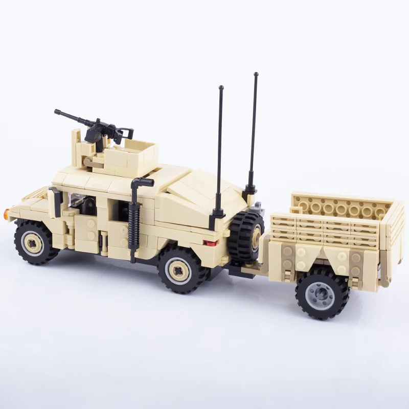 MOC Askeri Araçlar yapı tuğlaları Hummers ABD Ordusu Saldırı Araba Blokları Özel Polis SWAT Takım Asker Silah Modeli Hediye Oyuncaklar Görüntü 2