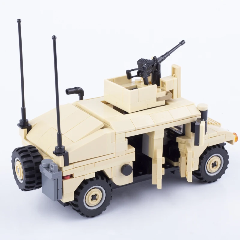 MOC Askeri Araçlar yapı tuğlaları Hummers ABD Ordusu Saldırı Araba Blokları Özel Polis SWAT Takım Asker Silah Modeli Hediye Oyuncaklar Görüntü 3