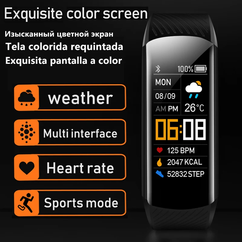 CHYCET kordon akıllı saat Spor Smartwatch Erkekler Kadınlar Çocuklar egzersiz kalp atışı takip cihazı Bilezik Android IOS İçin Huawei Xiaomi İphone Görüntü 1