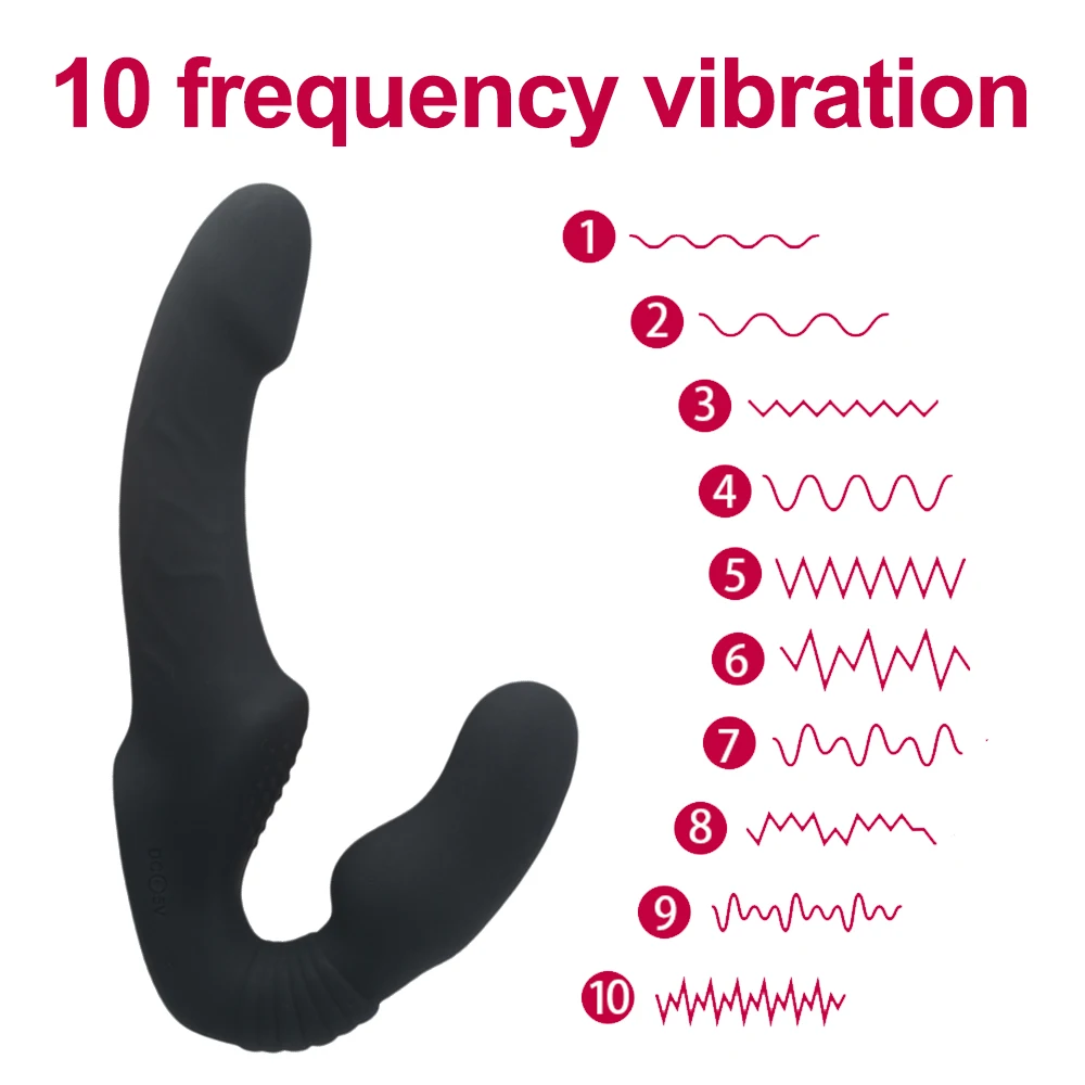 10 Hızları Straplez Strapon Dildo Vibratör Kadın Çift Titreşimli G Noktası Yetişkin Seks Oyuncakları Kadınlar için Çift Anal prostat masaj aleti Görüntü 1