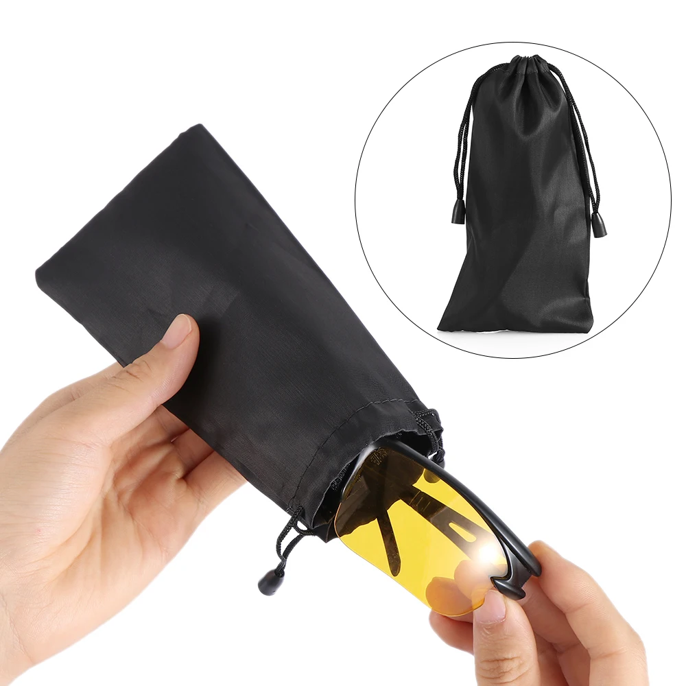 5 Adet Siyah Taşınabilir Yumuşak Bez güneş gözlüğü kabı Mikrofiber Toz Su Geçirmez çanta Gözlük Taşıma Çantası gözlük kılıfı Konteyner Görüntü 1