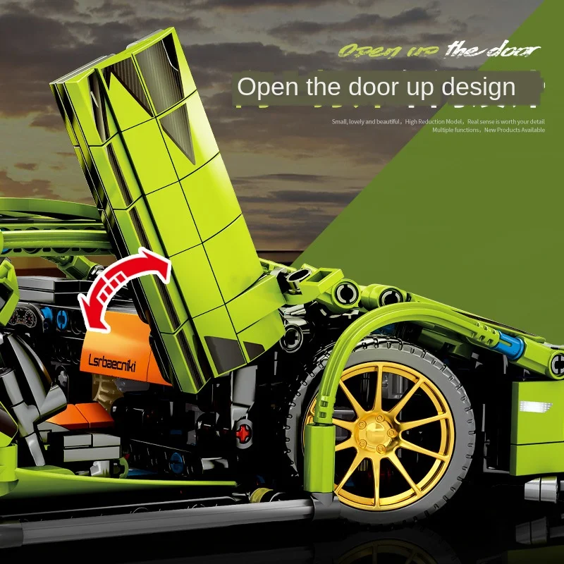 1254 adet Teknik Hızlı Araba Yapı Taşları Lamborghinis Sıan FKP 37 MOC Araç Modeli Tuğla Oyuncaklar Hediyeler Görüntü 4