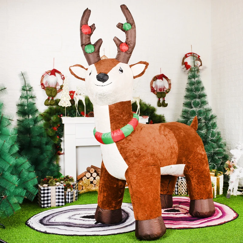 5.9 ft Şişme Elk Noel Dekorasyon Ev için LED Ren Geyiği Şişme peluş oyuncaklar Noel Partisi Süs Yeni Yıl Hediye Çocuklar için Görüntü 0
