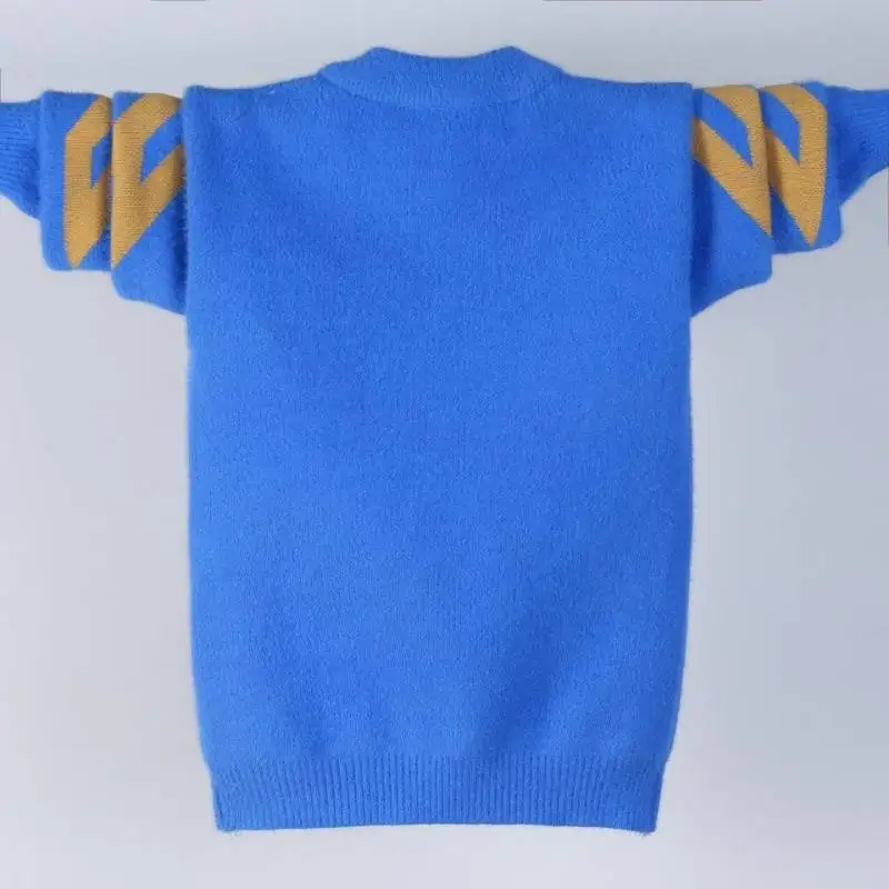 Erkek Kazak Pamuk Dış Giyim Tops 2022 Yumuşak Sıcak Kalınlaşmak Artı Kadife Kış Örgü çocuk giyim Görüntü 4
